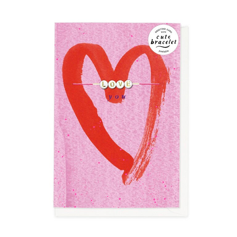 Hotchpotch Cute Romantic Card With Detachable 'Swiftie'- Inspired Bracelet Spelling Out 'Love' - Lucky Dip Greeting Card