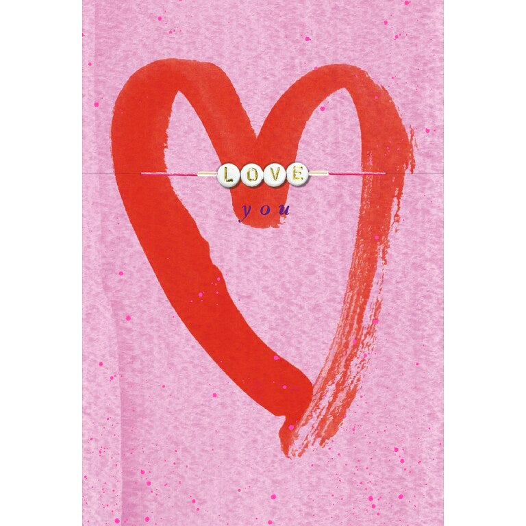 Hotchpotch Cute Romantic Card With Detachable 'Swiftie'- Inspired Bracelet Spelling Out 'Love' - Lucky Dip Greeting Card