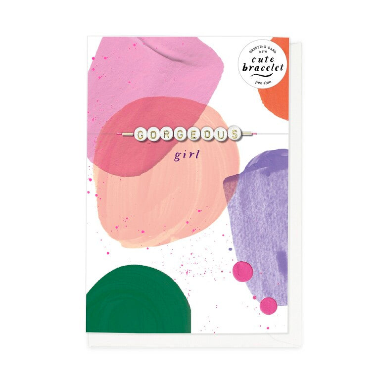 Hotchpotch Cute Card With Detachable 'Swiftie'- Inspired Bracelet Spelling Out  'Gorgeous'