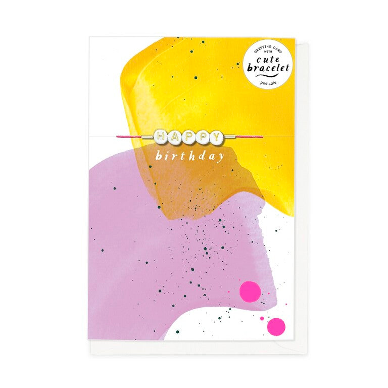 Hotchpotch Cute Birthday Card With Detachable 'Swiftie'- Inspired Bracelet Spelling Out 'Happy'