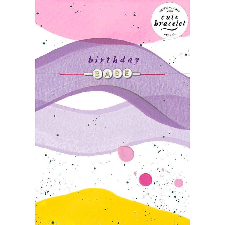 Hotchpotch Cute Birthday Card With Detachable 'Swiftie'- Inspired Bracelet Spelling Out 'Babe'