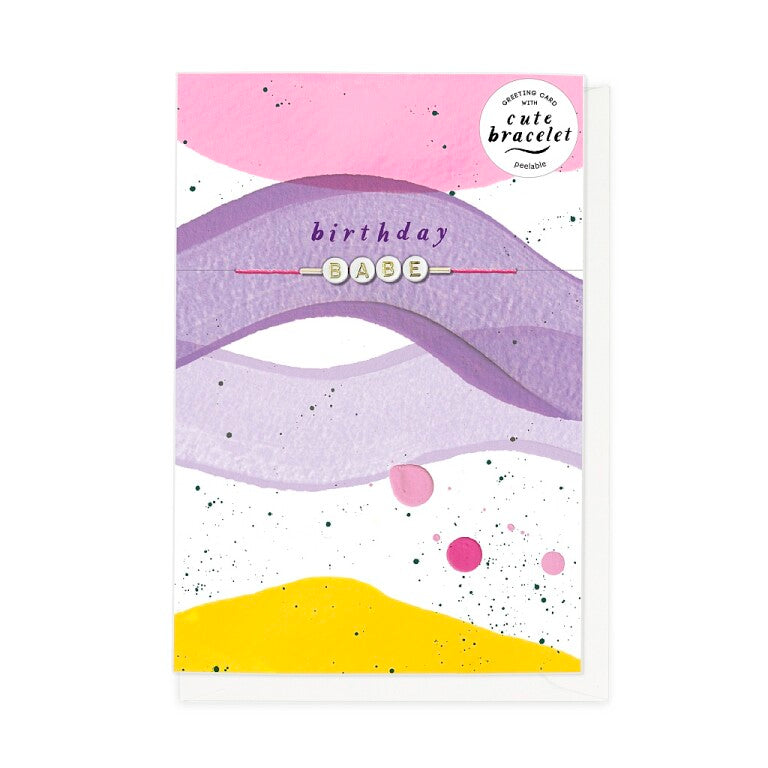 Hotchpotch Cute Birthday Card With Detachable 'Swiftie'- Inspired Bracelet Spelling Out 'Babe'