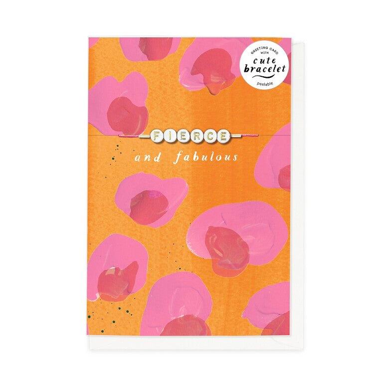 Hotchpotch Cute 'Fierce & Fabulous' Card With Detachable 'Swiftie'- Inspired Bracelet