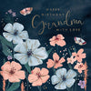 Luxury Birthday Card For Grandma With Satin Gold Foil Lettering And Stunning Artwork - Madeleine Collection by Hotchpotch London Size 6 x 6 inches