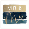 Luxury Mr & Mr Wedding Card With Satin Gold Foil Finish, LGBTQ+ Wedding Day Card  - Madeleine Collection by Hotchpotch London Size 6 x 6 inches