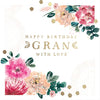Luxury Birthday Card For Gran With Gold Foil Lettering And Stunning Floral Design - Oh! Dotty Collection by Hotchpotch London Size 6 x 6 inches