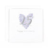Stunning Silver Wedding Anniversary Congratulations Card, Hand-Painted Floral Design With Silver Foil For 25-Year Anniversary - Primrose Hill Collection by Hotchpotch London Size 6 x 6 inches