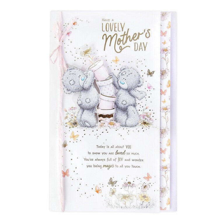 Me to You Tatty Teddy Luxury Hand Made Mother's Day Card 7 x 11 inches - Official Collection