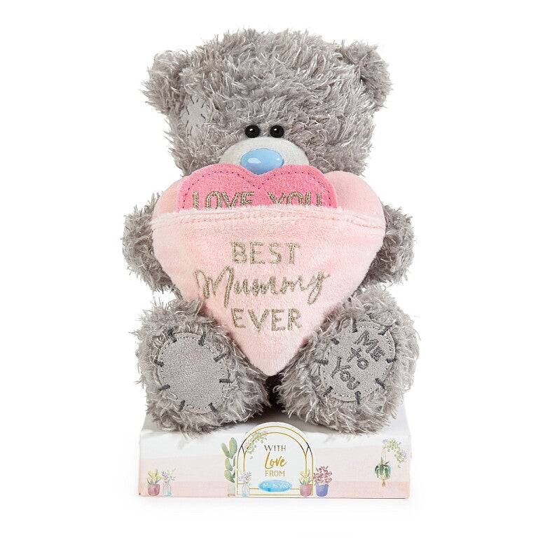 Me to You Tatty Teddy 'Best Mummy' Plush Bear On Gift Plinth 15cm High - Official Mother's Day Collection