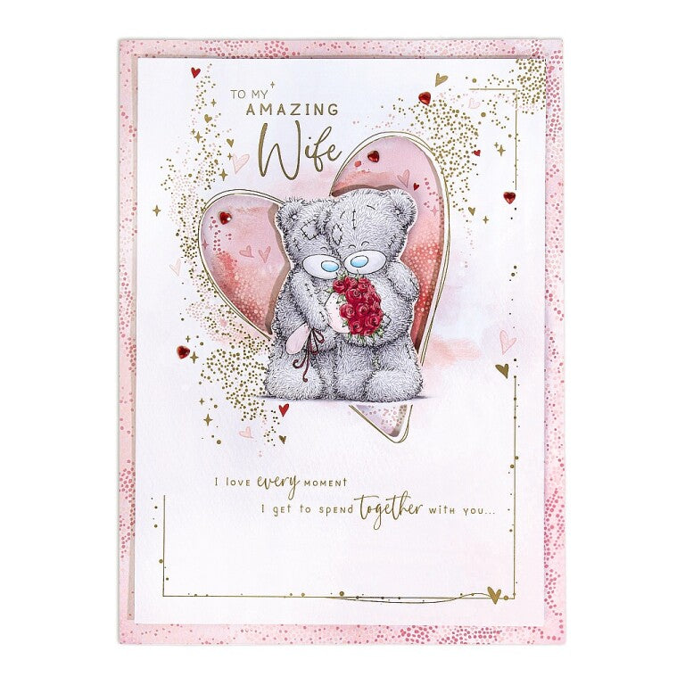 Me to You Tatty Teddy Luxury Boxed Handmade Valentine's Day Card 'To My Amazing Wife' 12 x 9