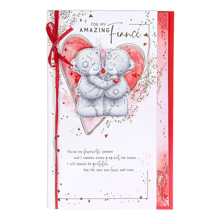 Me to You Tatty Teddy Luxury Hand Made Valentine's Day Card 'For my Amazing Fiance' 7 x 11