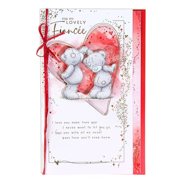 Me to You Tatty Teddy Luxury Hand Made Valentine's Day Card 'For my Lovely Fiancee' 7 x 11