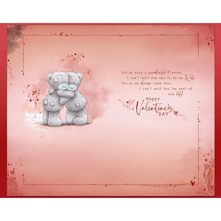 Me to You Tatty Teddy Luxury Hand Made Valentine's Day Card 'For my Lovely Fiancee' 7 x 11