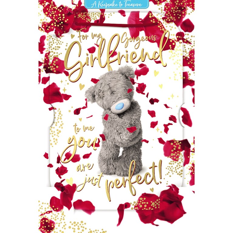 Me to You Tatty Teddy Valentine's Day Luxury 3D Keepsake Card 'For my Gorgeous Girlfriend' 6 x 9