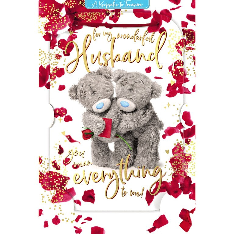 Me to You Tatty Teddy Valentine's Day Luxury 3D Keepsake Card 'For my Wonderful Husband' 6 x 9