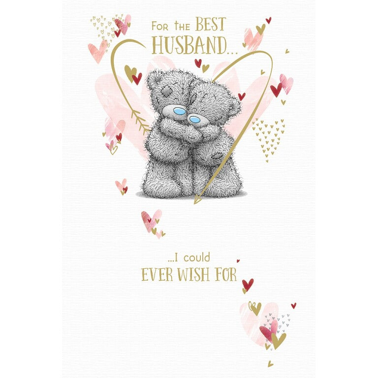 Me to You Tatty Teddy Bears Hugging 'Best Husband' Valentine's Day Card 6 x 8