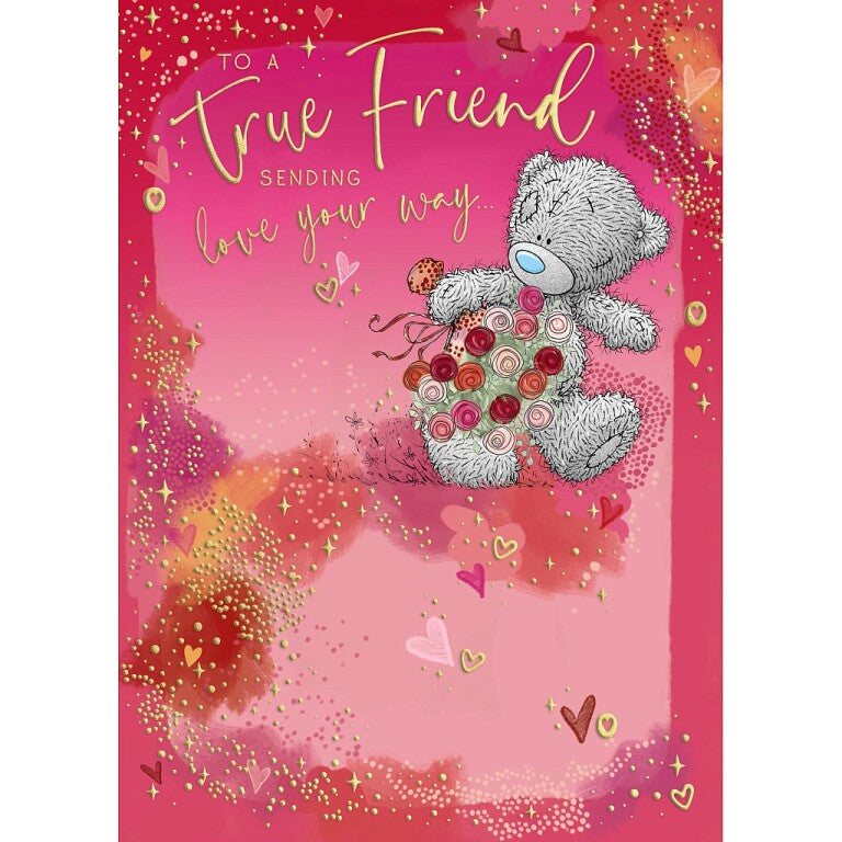 Me to You Tatty Teddy Bouquet of Flowers Valentine's Day Card, 5x7