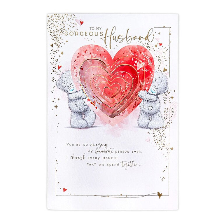 Me to You Tatty Teddy Valentine's Day Pop-Up Card To My Gorgeous Husband 6 x 9