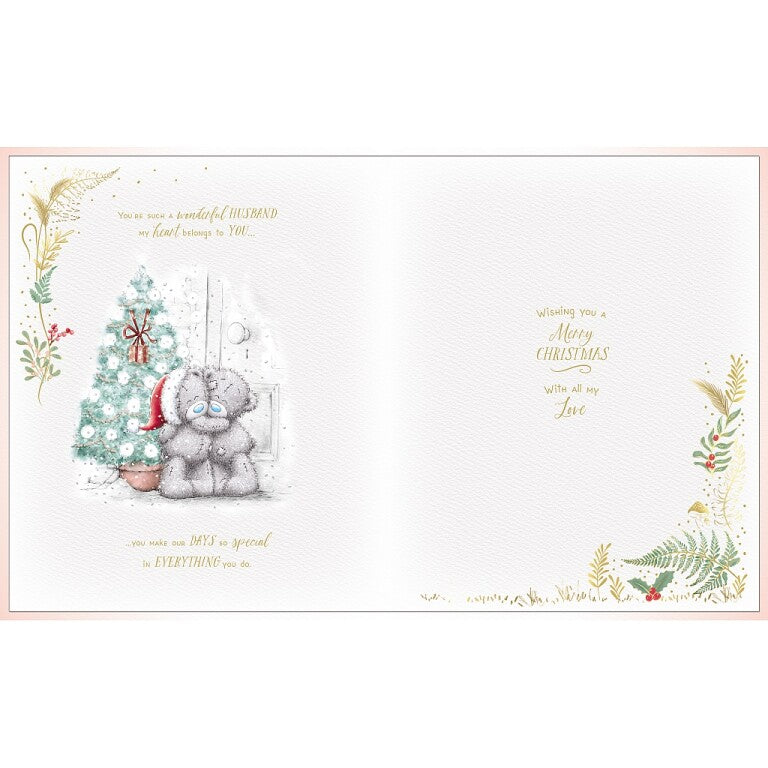 Me to You Tatty Teddy Luxury Boxed Handmade Christmas Card For A Wonderful Husband 8x10ins