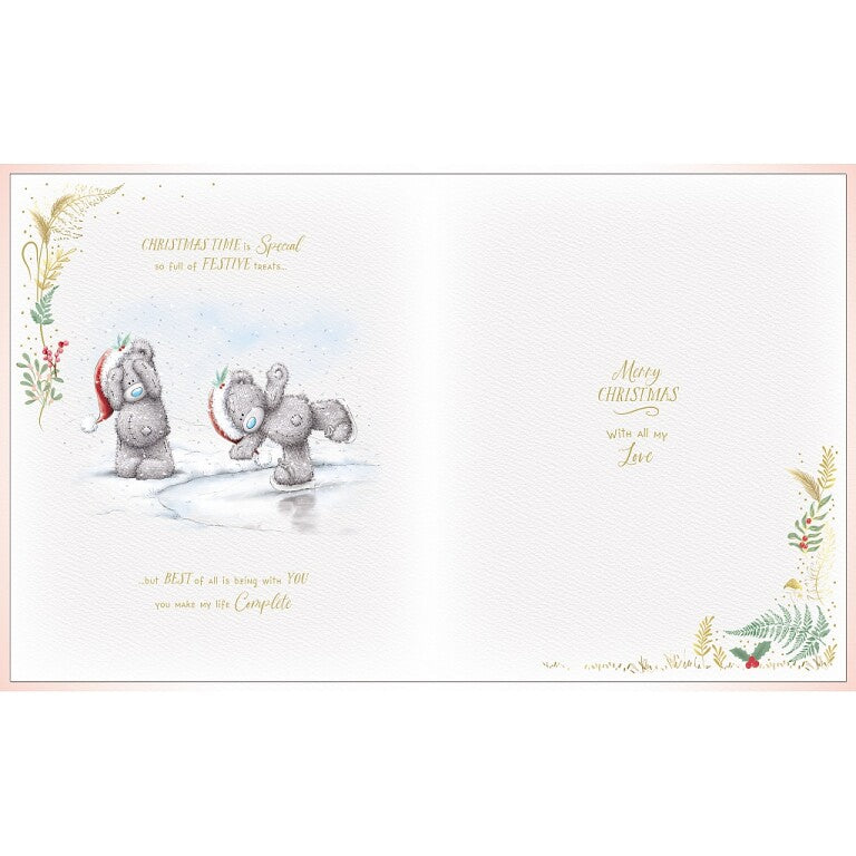 Me to You Tatty Teddy Luxury Handmade Boxed Christmas Card For An Amazing Wife 8x10ins