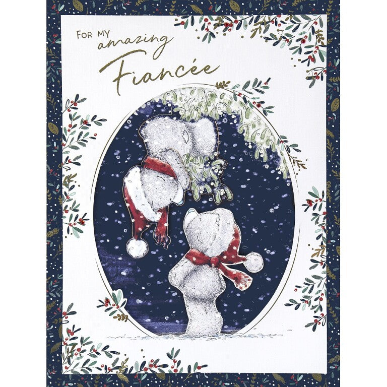 Me to You Tatty Teddy 'Amazing Fiancée' Handmade Christmas Card