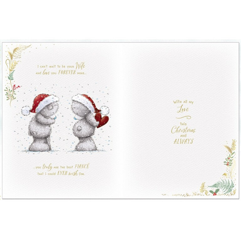 Me to You Tatty Teddy Luxury Christmas Card For Fiance In Keepsake Box