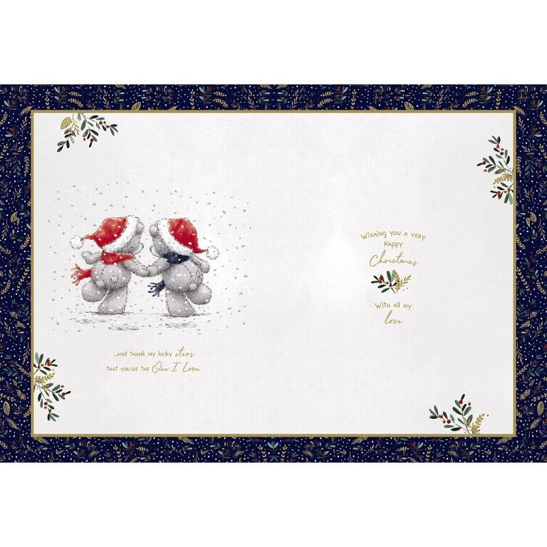 Me to You Tatty Teddy 'For The One I Love' Sledge Handmade Christmas Card