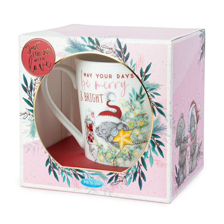 Me to You Tatty Teddy 'Merry & Bright' Christmas Mug in a Gift Box