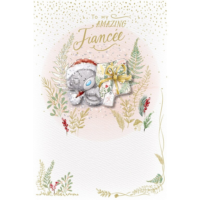 Me to You Tatty Teddy Luxury Handmade Christmas Card For Fiancee 6x9ins