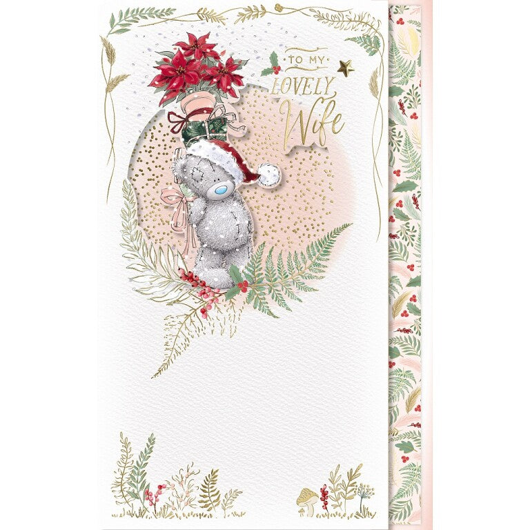 Me To You Tatty Teddy Handmade Luxury Christmas Card To My Lovely Wife 7x11ins