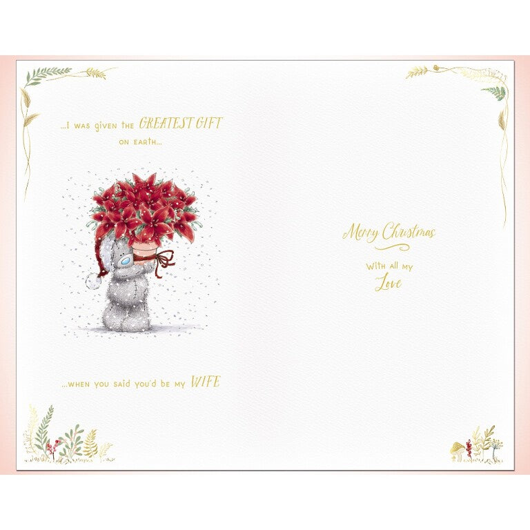 Me To You Tatty Teddy Handmade Luxury Christmas Card To My Lovely Wife 7x11ins