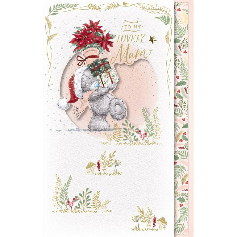 Me To You Tatty Teddy Handmade Christmas Card To My Lovely Mum 7x11ins