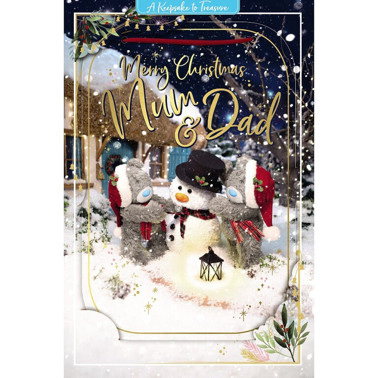 Me to You Tatty Teddy 3D Mum And Dad Christmas Card 6x9ins