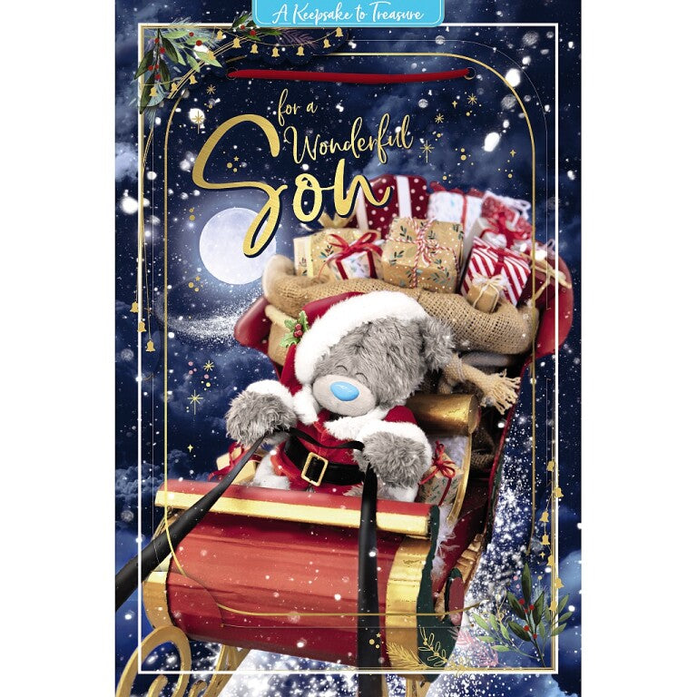 Me to You Tatty Teddy 3D Christmas Keepsake Card For A Wonderful Son 6x9ins