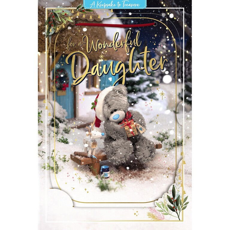 Me to You Tatty Teddy 3D Christmas Keepsake Card For Daughter 6x9in