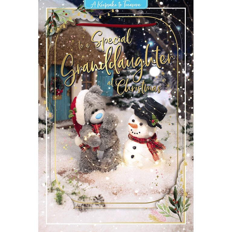 Me to You Tatty Teddy 3D Keepsake Christmas Card To A Special Granddaughter 6x9ins