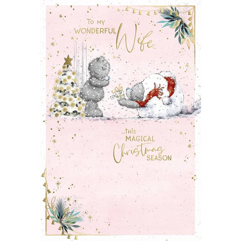 Me To You Tatty Teddy Christmas Card To My Wonderful Wife 6x9ins