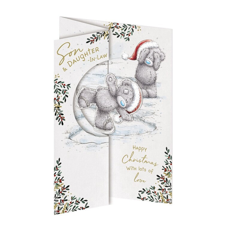 Me to You Tatty Teddy Son and Daughter-in-Law Handmade Pop Up Christmas Card