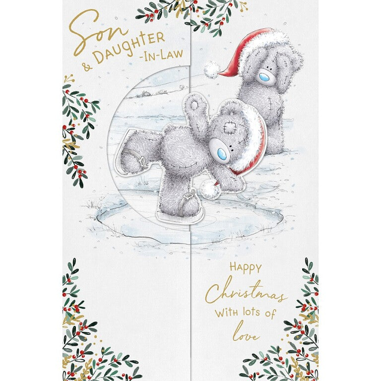 Me to You Tatty Teddy Son and Daughter-in-Law Handmade Pop Up Christmas Card