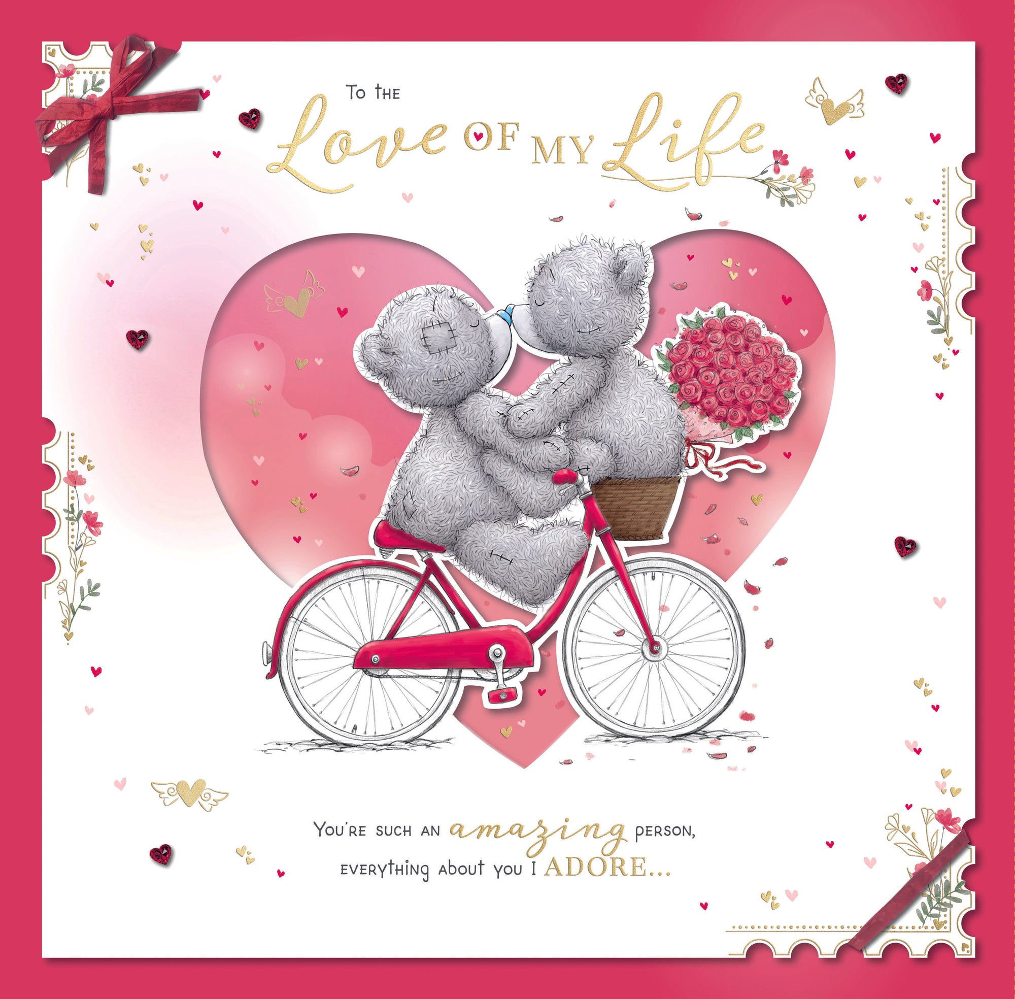 Me to You Tatty Teddy Luxury Large Boxed Handmade Valentine's Day Card 'Love of my Life' 12 x 14