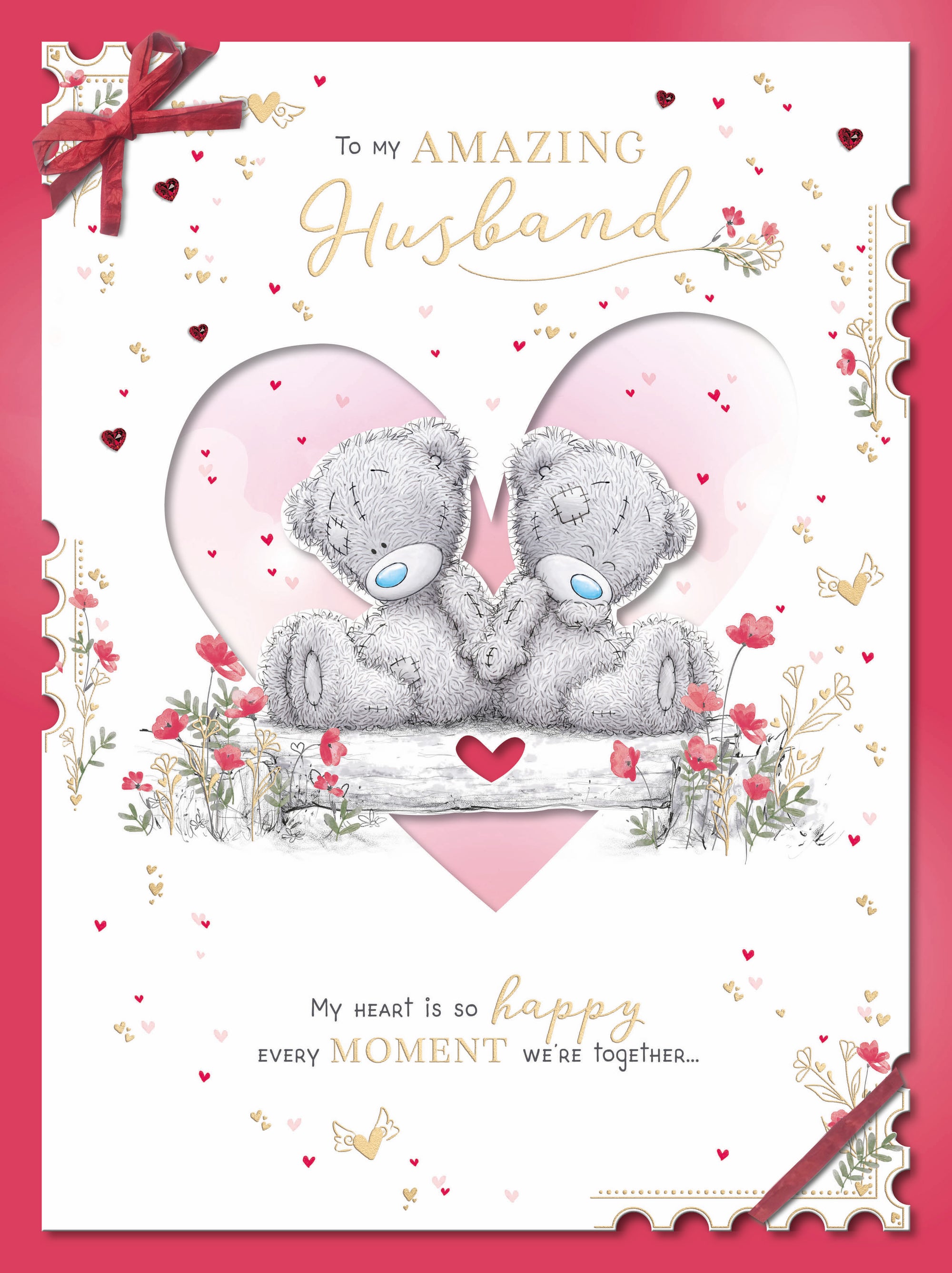 Me to You Tatty Teddy Luxury Boxed Handmade Valentine's Day Card 'To my Amazing Husband' 12 x 9