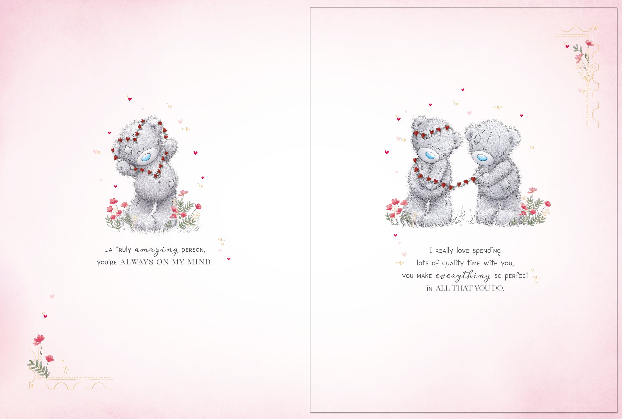 Me to You Tatty Teddy Luxury Boxed Handmade Valentine's Day Card To the One I Love, Bears On A Swing 12 x 9