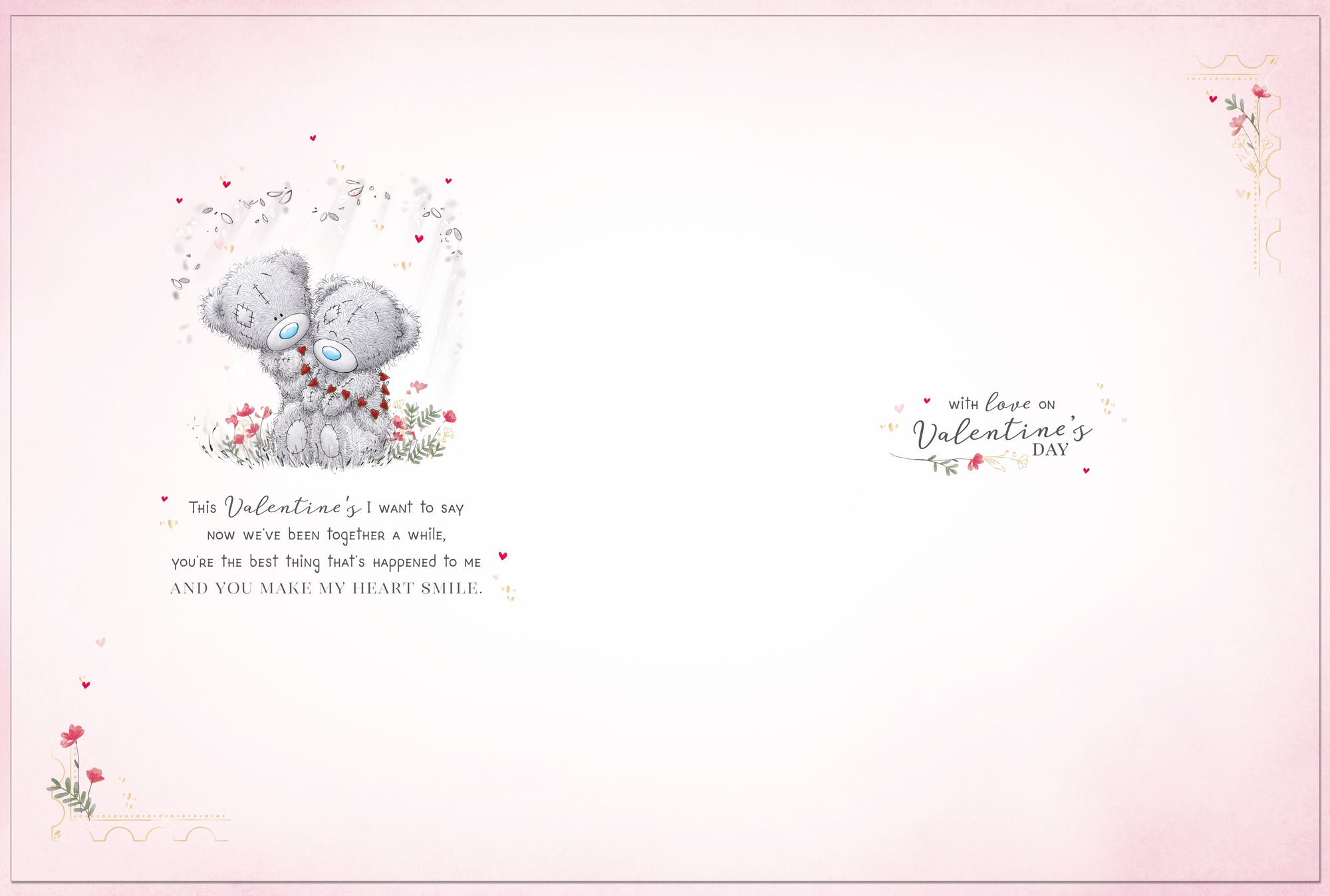 Me to You Tatty Teddy Luxury Boxed Handmade Valentine's Day Card To the One I Love, Bears On A Swing 12 x 9