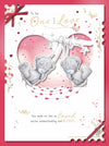 Me to You Tatty Teddy Luxury Boxed Handmade Valentine's Day Card To the One I Love, Bears On A Swing 12 x 9