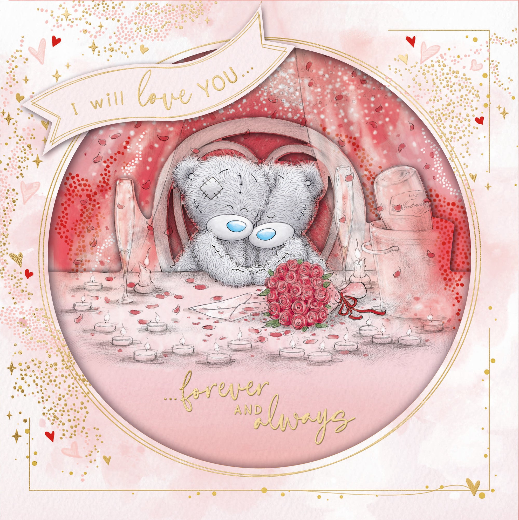 Me to You Tatty Teddy Valentine's Day Luxury Handmade Card 'Forever and Always' 8 x 8