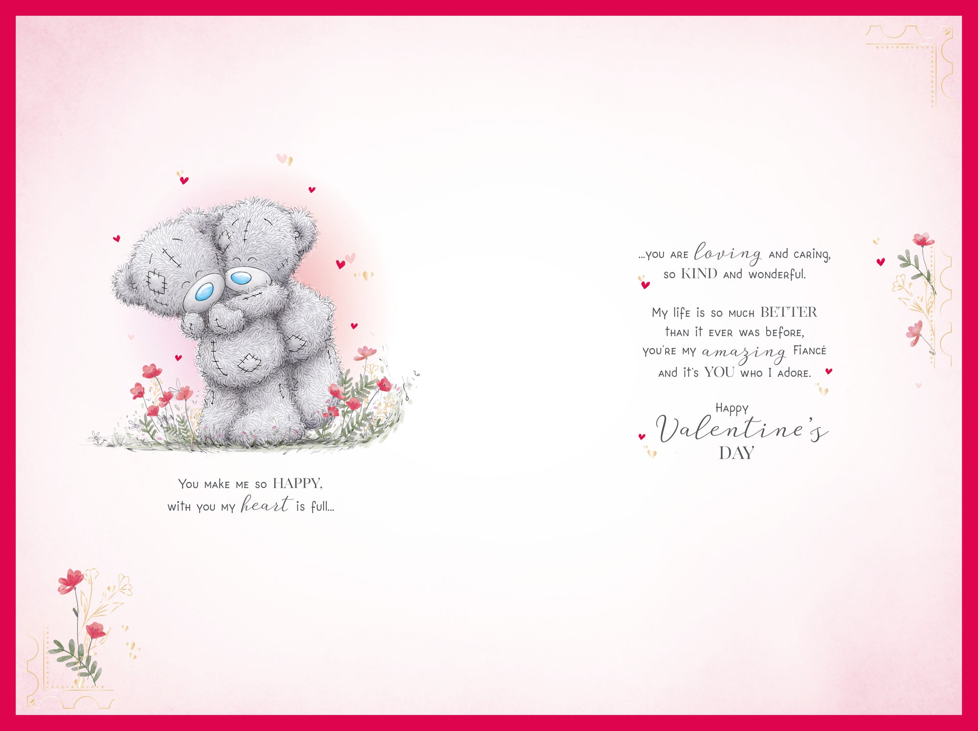 Me to You Tatty Teddy Valentine's Day Card 'To my fabulous Fiancé' 6 x 9