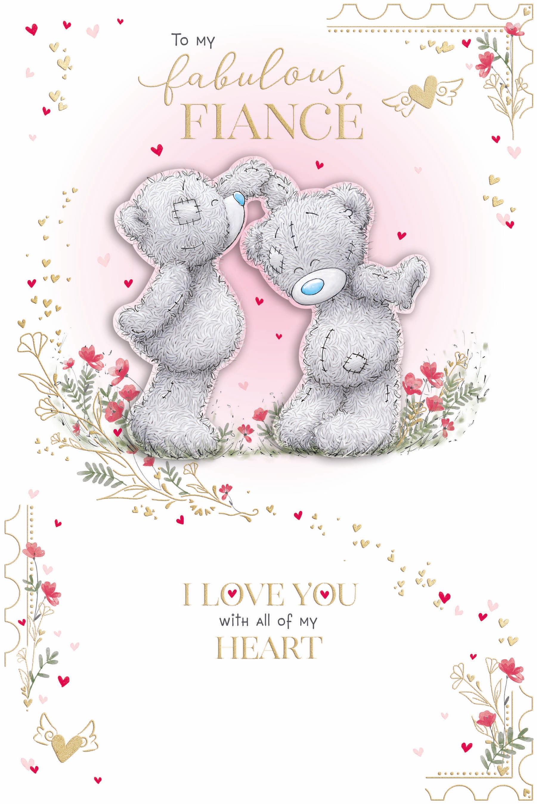 Me to You Tatty Teddy Valentine's Day Card 'To my fabulous Fiancé' 6 x 9
