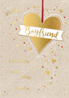 Luxury Handmade Valentine's Day Card 'To My Boyfriend' Gold Foil Love Hearts Design by Wishing Well Studios, 7 X 10 Inches