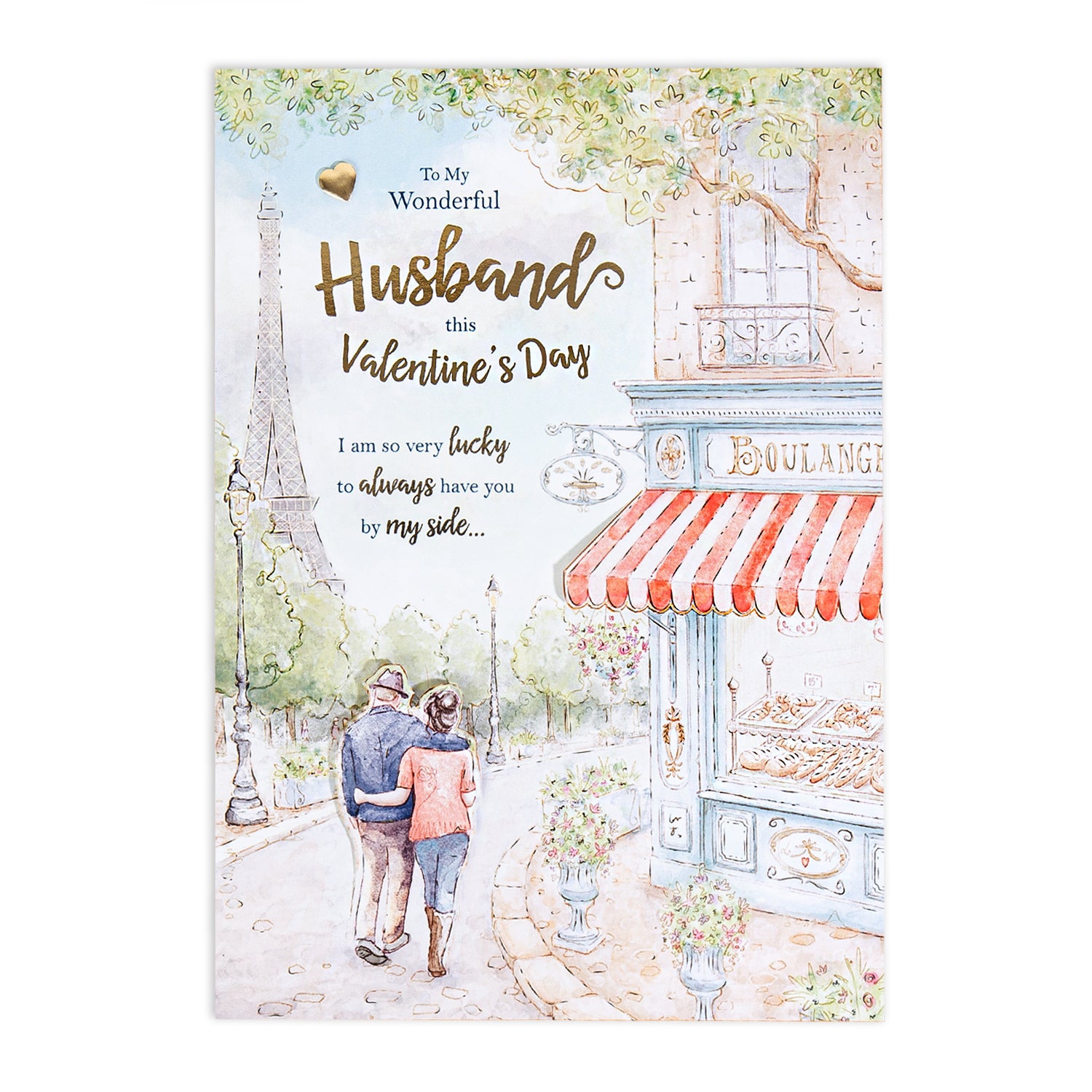 Luxury Handmade Valentine's Day Card 'To My Handsome Husband' 3-D Effect Wine And Gifts Design by Wishing Well Studios, 7 X 11 Inches
