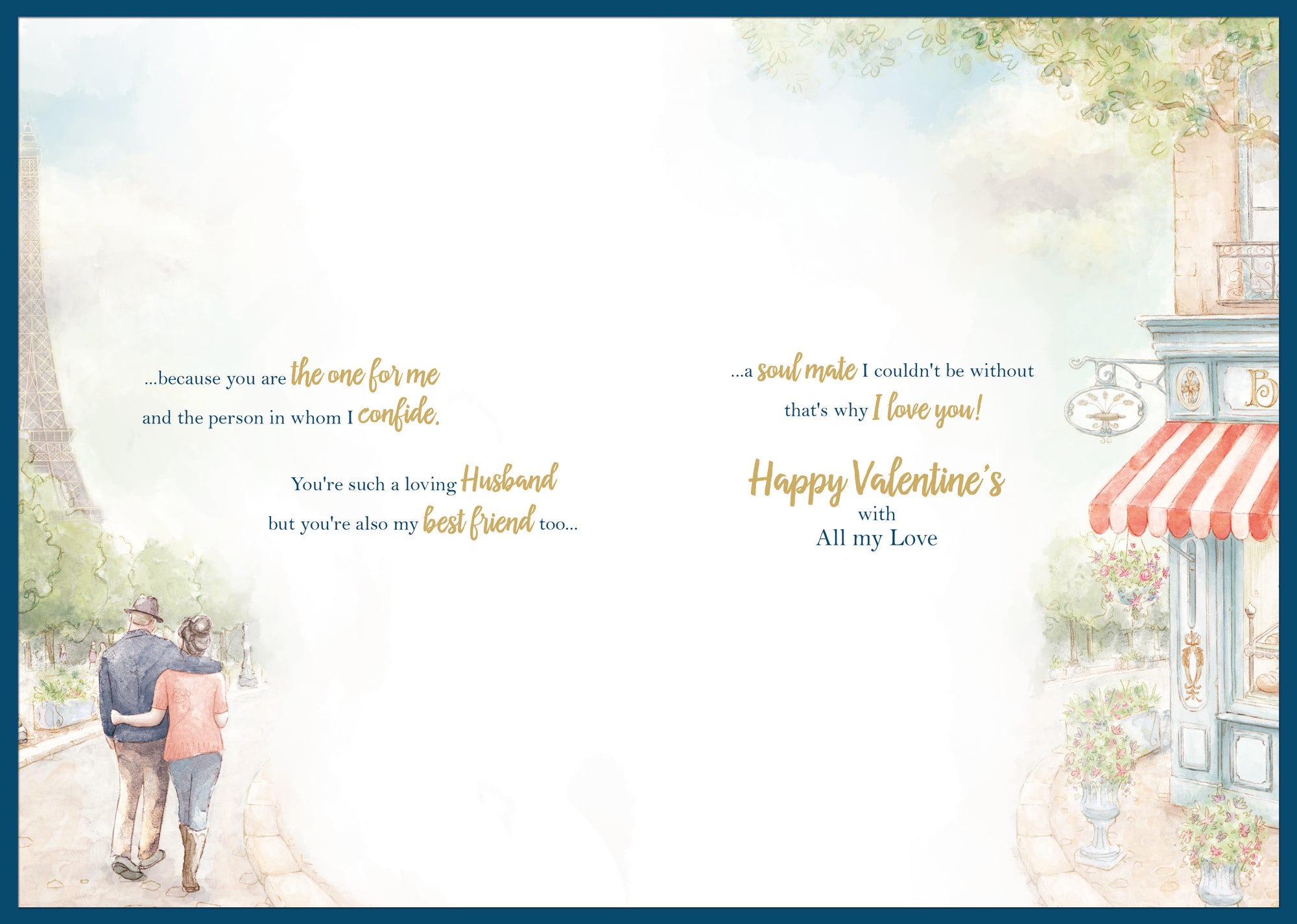 Luxury Handmade Valentine's Day Card 'To My Handsome Husband' 3-D Effect Wine And Gifts Design by Wishing Well Studios, 7 X 11 Inches